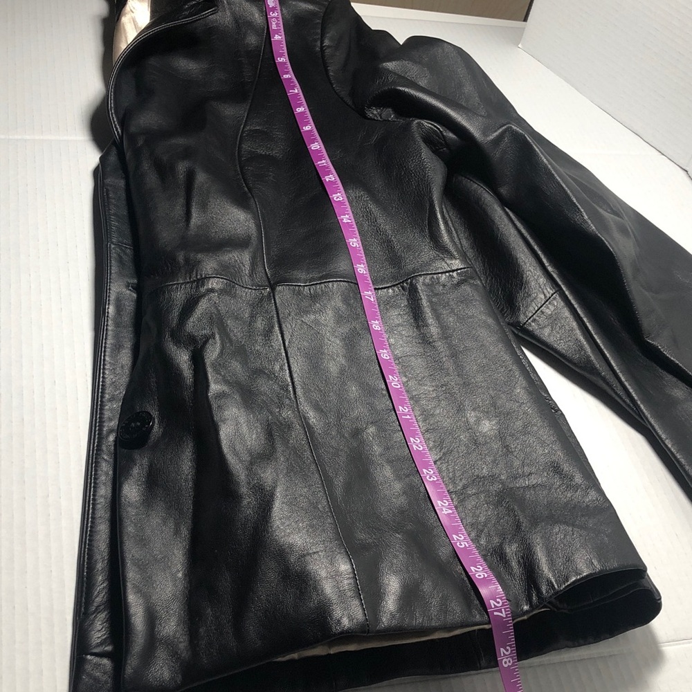 Wilson Leather Pelle Studio Black Leather Lined Jacket Blazer Women’s Size XL - Picture 12 of 12